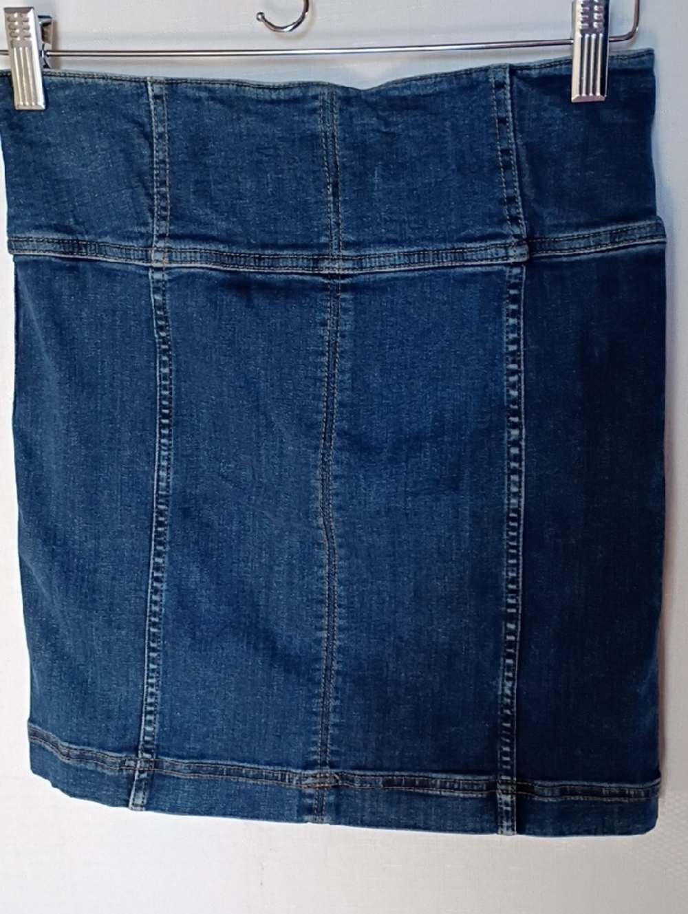 Free People Modern Femme Corset Mini Skirt Blue Denim Lace-Up Size 4 - Picture 4 of 9